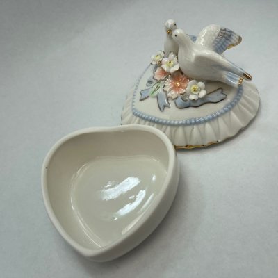 画像6: ラブリー２羽の白い鳥のトリンケットボックス
