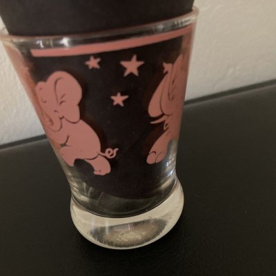 画像6: ヘイゼルアトラス　1940年代　ピンク・エレファント・バーウェア　ダブルショットウイスキーグラス