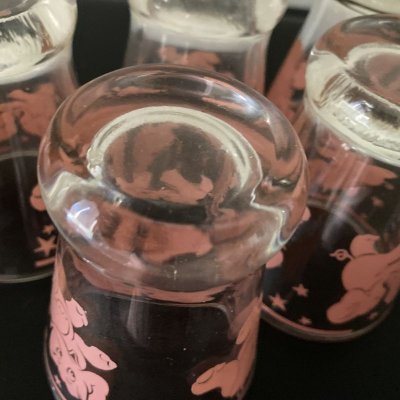 画像8: ヘイゼルアトラス　1940年代　ピンク・エレファント・バーウェア　ダブルショットウイスキーグラス