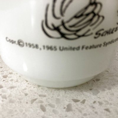 画像6: スヌーピー アンカーホッキング ミルクグラス マグ ライフ・イズ・ピュア・ジョイ 1965年