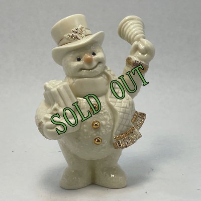 画像1: sold ＊レノックス　アイボリー＆ゴールドトリム　スノーマン/雪だるま君