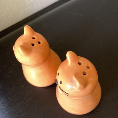 画像3: オレンジ猫　ソルト＆ペッパー　シェイカーセット
