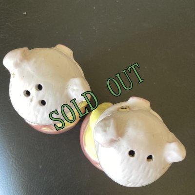 画像2: sold ビンテージ・ピギー・ソルト＆ペッパー　シェイカーセット