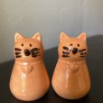 画像1: オレンジ猫　ソルト＆ペッパー　シェイカーセット (1)