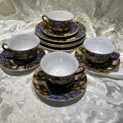 画像3: 里帰りオールドジャパン　KP印（四日市KIEJIRI）　手描きドラゴン・トリオ4組12ピースセット