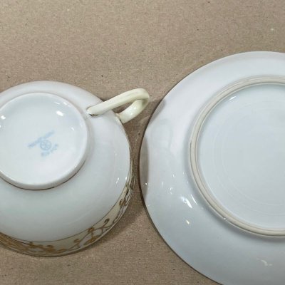 画像14: 里帰りオールドノリタケ 175クリスマスボール トリオセット 金彩カップ＆ソーサー・ブレット＆バタープレート #1