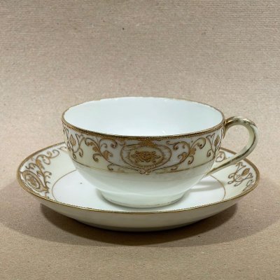 画像7: 里帰りオールドノリタケ 175クリスマスボール トリオセット 金彩カップ＆ソーサー・ブレット＆バタープレート #1