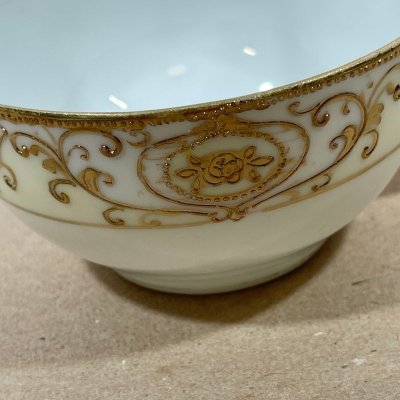 画像10: 里帰りオールドノリタケ 175クリスマスボール トリオセット 金彩カップ＆ソーサー・ブレット＆バタープレート #1