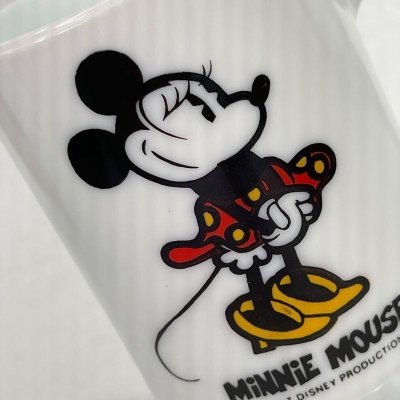 画像2: ディズニー・プロダクション ミニーマウス　ミルクグラスマグカップ