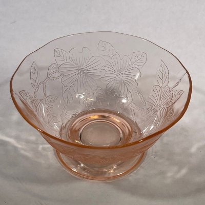 画像6: マクベスエバンズ　ピンクディプレッショングラス　ドッグウッド　シャーベットグラス+ソーサー セット　1930-1934年 