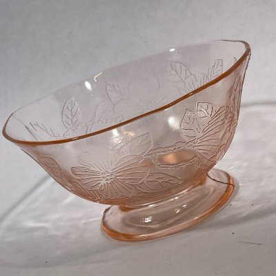 画像7: マクベスエバンズ　ピンクディプレッショングラス　ドッグウッド　シャーベットグラス+ソーサー セット　1930-1934年 