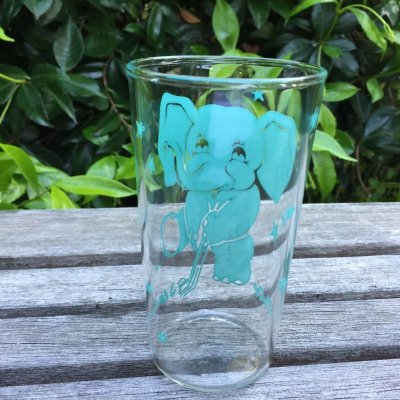 画像3: ビンテージ・ジョリー・ジャンボ タンブラー ミルキーグリーン ホッケー象さん