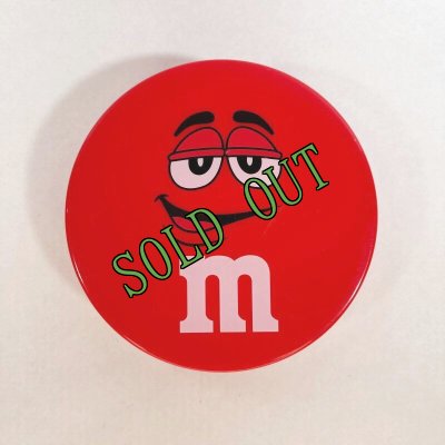 画像1: sold M&M's　円形プラスチックの入れ物 レッド