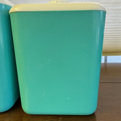 画像9: ＊　1950年代　コルス社　プラスチック ビンテージ・キャニスター　ターコイズ　４個セット