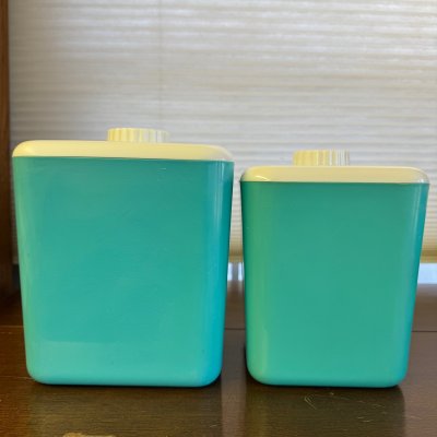 画像5: ＊　1950年代　コルス社　プラスチック ビンテージ・キャニスター　ターコイズ　４個セット