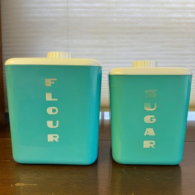 画像3: ＊　1950年代　コルス社　プラスチック ビンテージ・キャニスター　ターコイズ　４個セット