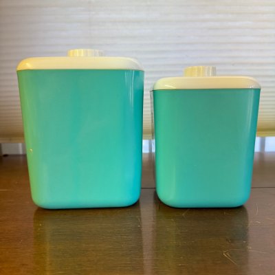 画像15: ＊　1950年代　コルス社　プラスチック ビンテージ・キャニスター　ターコイズ　４個セット