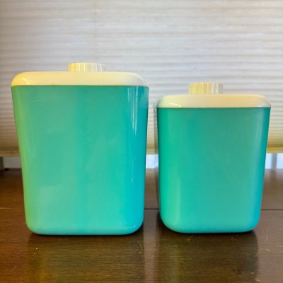 画像16: ＊　1950年代　コルス社　プラスチック ビンテージ・キャニスター　ターコイズ　４個セット