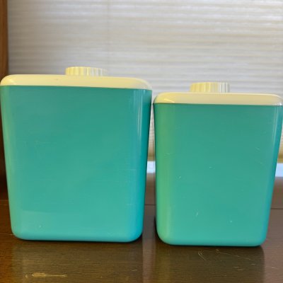 画像4: ＊　1950年代　コルス社　プラスチック ビンテージ・キャニスター　ターコイズ　４個セット