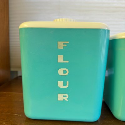 画像7: ＊　1950年代　コルス社　プラスチック ビンテージ・キャニスター　ターコイズ　４個セット