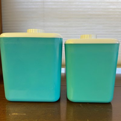 画像6: ＊　1950年代　コルス社　プラスチック ビンテージ・キャニスター　ターコイズ　４個セット