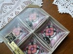画像: ＊カードメイト・アッシュトレイ（灰皿）ステンドグラス風ピンク花柄　４個セット