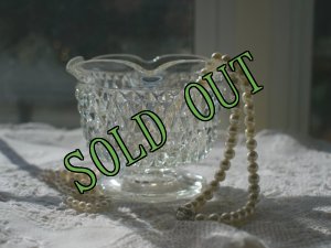 画像1: sold インディアナグラス　ダイヤモンドポイント　フッテットシャーベットグラス (1)