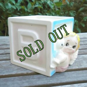 画像3: sold ベビープランター　アルファベットブロック　ベビーとネコちゃん (3)