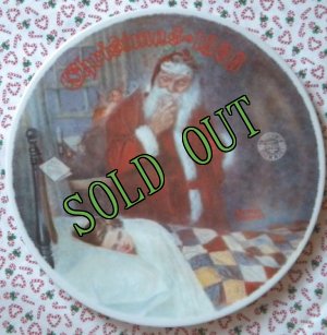 画像1: sold Norman Rockwell, Christmas Plate, 1986 Deer Santy Claus (1)