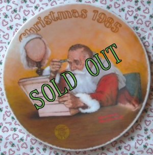 画像1: sold Norman Rockwell, Christmas Plate, 1985 Grandpa Plays Santa (1)