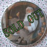 画像: sold Norman Rockwell, Christmas Plate, 1984 Santa in his Waokshop