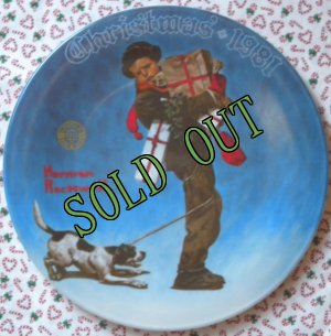 画像1: sold Norman Rockwell, Christmas Plate, 1981 Wrapped Up In Christmas (1)