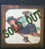 画像: sold ノーマン・ロックウェル　木製アート　少年と愛犬の冒険