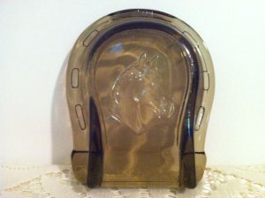 画像2: エイボン アンバーグラス 馬蹄形灰皿 (2)