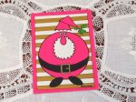 画像: ビンテージ　使用済　クリスマスカード　ピンクのサンタ　1972