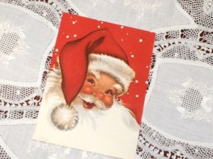 画像1: ビンテージ　使用済　クリスマスカード　サンタ　1972 (1)
