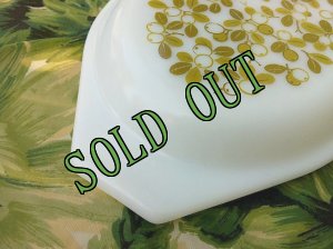 画像5: sold パイレックス　プレスドフラワー　ヴェルデ蓋つきオーバル・キャセロール 1 1/2クウォート（約1.5リットル） (5)