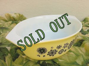 画像2: sold パイレックス　プレスドフラワー　ヴェルデ蓋つきオーバル・キャセロール 1 1/2クウォート（約1.5リットル） (2)