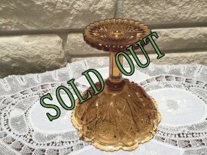 画像5: sold Vintage Amber Glass Compote ftd (5)