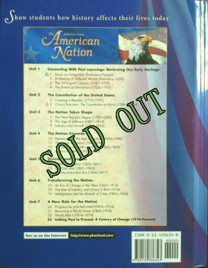 画像2: sold 洋書｛アメリカンスクール教科書｝ザ・アメリカン・ネーション　カリフォルニア版　2000年　ハードカバー Pearson Prentice Hall 刊 (2)