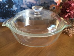 画像2: Fire King, Clear Casserole  1 QT with Cover, 1960'-1970’ AS IS (2)