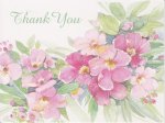 画像: Vintage Thank You Card, Pink Flowers, made in USA