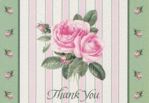 画像2: Vintage Thank You Card, Pink Rose, made in USA (2)