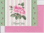 画像: Vintage Thank You Card, Pink Rose, made in USA
