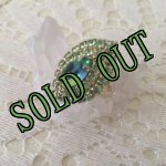 画像: sold 【FREE+FREE+FREE】ビンテージ・グリーンラインストーン　フリーサイズ・リング