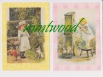 画像: 新品　ビンテージ・カード２枚組（白封筒つき）　少女と犬のセット アメリカ製