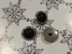 画像3: NEW Button Silver Trim & Black 3pc (3)