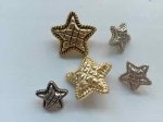 画像: NEW Button Gold & Silver Star 5pc