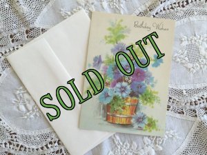 画像1: sold Vintage Birthday Card, Flowers, made in USA (1)