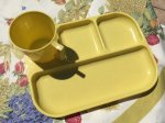 画像: ＊Vintage Colonial Plastics MFG Co. Divided Plate and Cup Set Yellow
